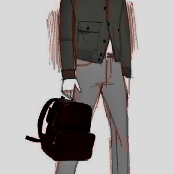 Italian  Leather Black Backpack - Picture 2 of 11